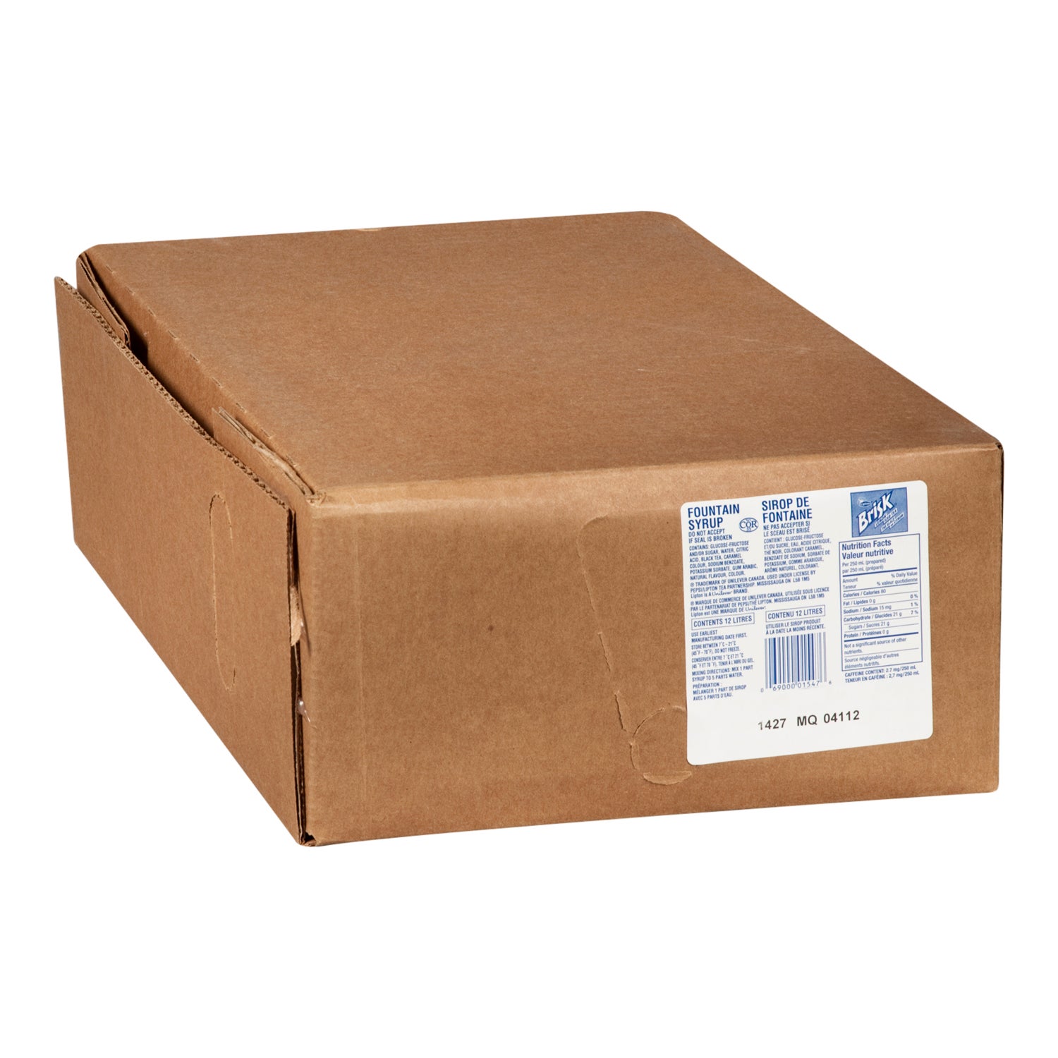 Brisk Lemon Iced Tea BIB Fountain Syrup