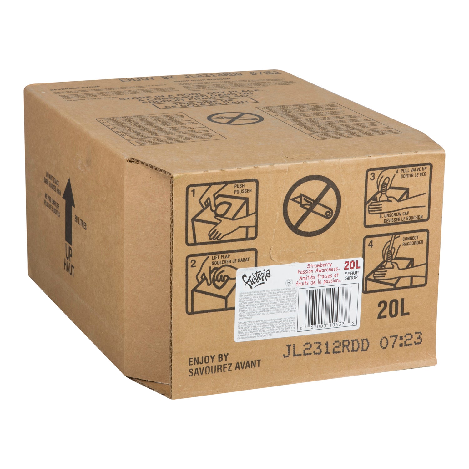 Fruitopia Strawberry BIB Fountain Syrup